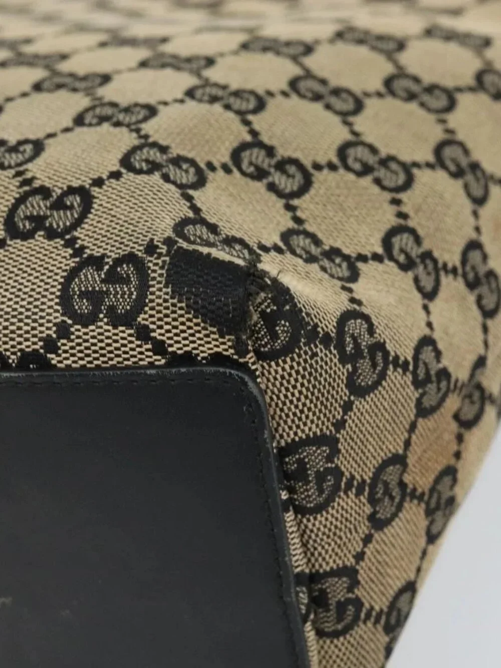 GUCCI GG Canvas Tote Bag Gold Navy 002 1099 2404 Auth ep13085